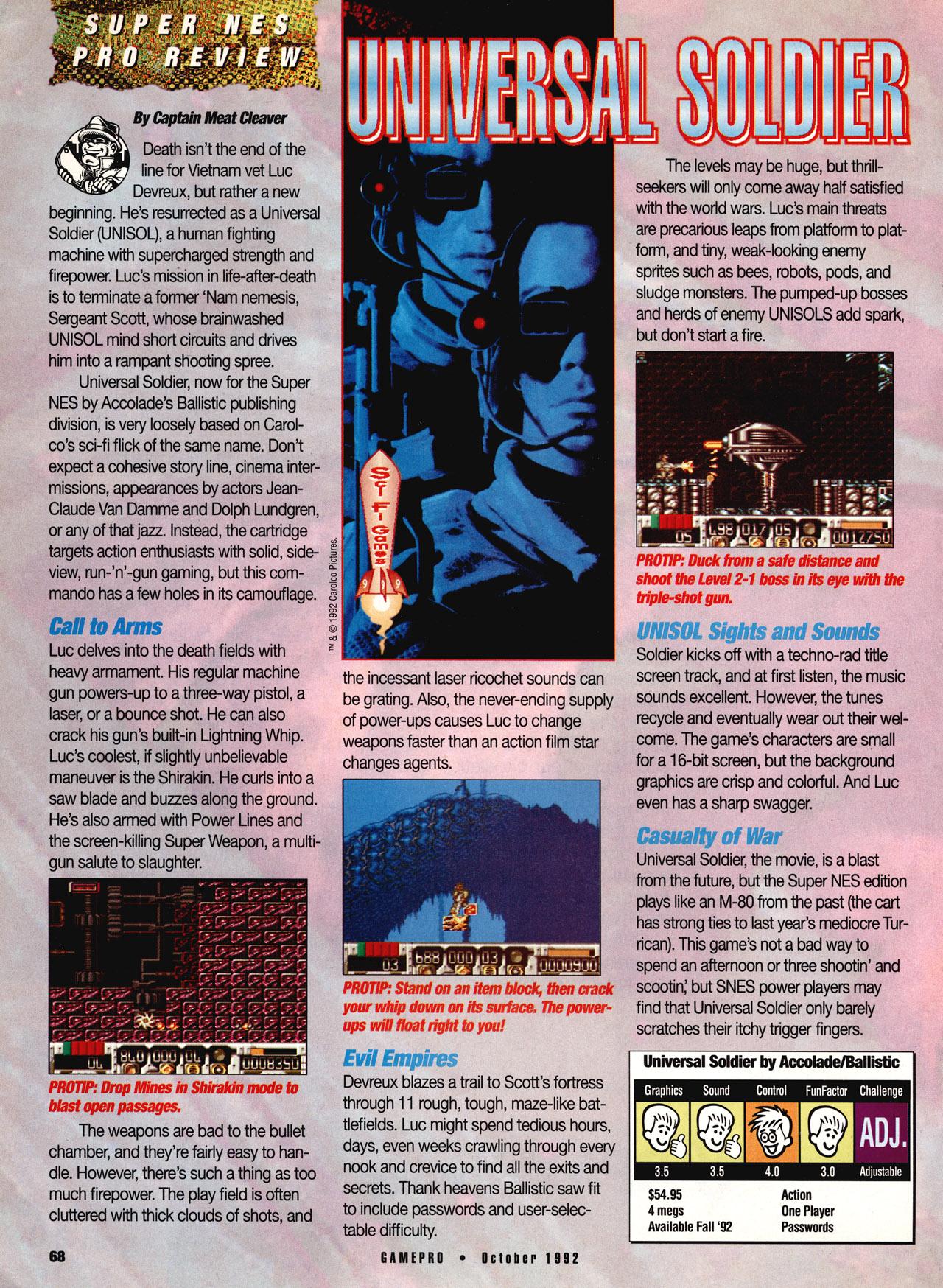 Review in the October 1992 issue of Gamepro