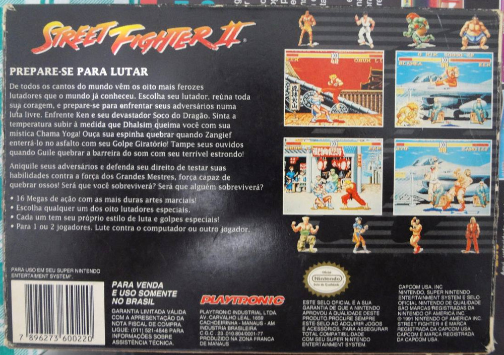 Street Fighter II - The World Warrior - Playtronic (box - back)